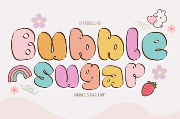 Preview of Bubble Strawberry Jelly Bubble font letters for teachers Color font