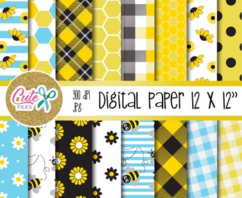 Preview of Bubble bee digital paper