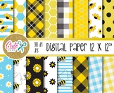 Bubble bee digital paper