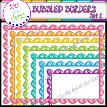 Borders / Frames: Bubbled Set 2 by Lines and Circles | TpT
