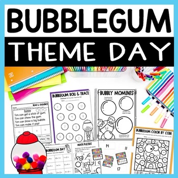 Preview of Bubblegum Day Activities with Craft and Writing - Bubblegum Theme Day for K or 1