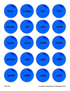 Bubblegum Sight Word Game: Set 3 - F&P Next 100 words by Megan Cramer
