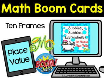 Preview of Bubbles, Bubbles, Everywhere! – Boom Cards – Ten Frames Place Value