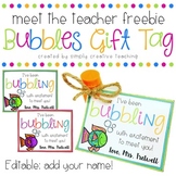 Bubbles Meet the Teacher Gift Tag