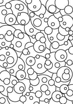 Preview of Bubbles and dots abstract coloring sheet
