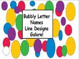 Bubbly Letter Names line designs