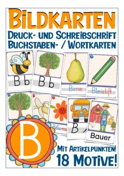 Preview of Buchstabe B Deutsch Bildkarten German flash cards Grundschule beginners