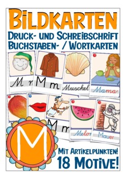 Preview of Buchstabe M Deutsch Bildkarten German flash cards Grundschule beginners