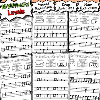 Bucket Drum Sheet Music | 300 ชิ้นBucket Drum Sheet Music | 300 ชิ้น  