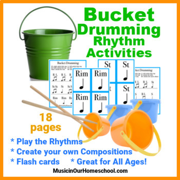 Preview of Bucket Drumming Rhythm Activities for Improvisation , Composition , Steady Beat