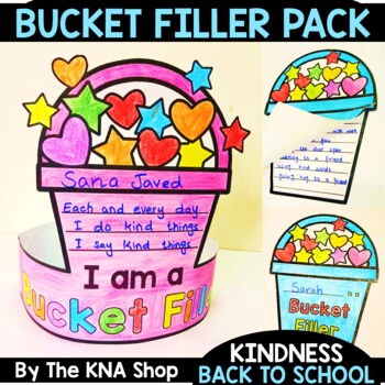 Preview of Bucket Filler Activities Writing Hat Craft Bulletin Board Kindness 101 Week