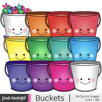 Preview of Rainbow Bucket Filler Clip Art