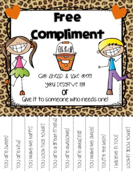 Preview of Bucket Filler "Free Compliment" Flyer