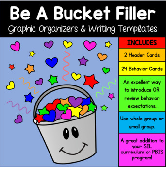 Preview of Bucket Filler Graphic Organizers and Writing Templates