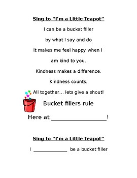 Preview of Bucket Filler Song