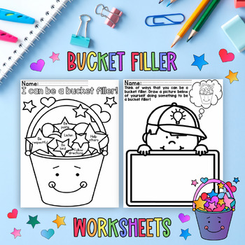 Preview of Bucket Filler Worksheets Back to School Activities