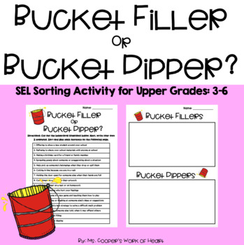 Preview of Bucket Filler or Bucket Dipper? SEL Sorting Activity