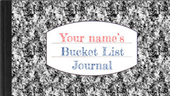 Preview of Bucket List 20-day Journal Activity