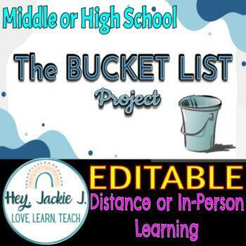 Preview of Bucket List Project AVID Elementary Middle High School Google Editable Research