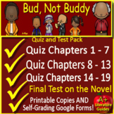 Bud, Not Buddy Chapter Quizzes and Final Test Printable Co