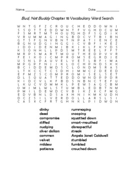 Bud Not Buddy Chapter 18 Vocabulary Word Search By Teacher Chip S School Store