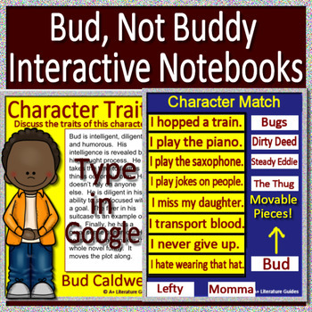 Preview of Bud, Not Buddy Characters and Story Elements Digital Notebook 27 Google Slides