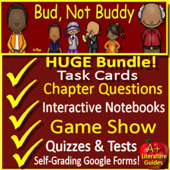 Preview of Bud, Not Buddy Novel Study Unit, Final Test Activities Chapter Quizzes Questions