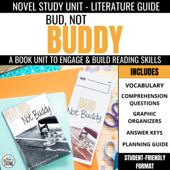 Preview of Bud, Not Buddy Novel Study: Comprehension Questions & Vocabulary Activities