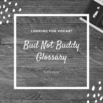 Preview of Bud Not Buddy: Full Text Glossary {editable}