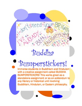 Preview of Buddha Bumperstickers (Great for Siddhartha) Fun Activity for Buddhism, Hinduism