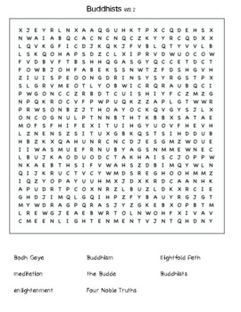 Buddhism Crossword by Northeast Education TPT