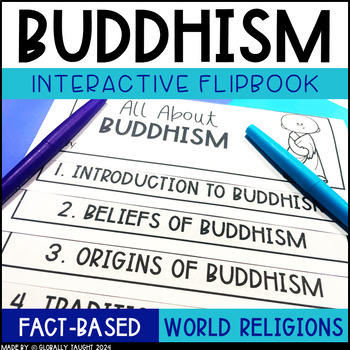 Preview of Buddhism Flipbook with Buddhist Holidays, Beliefs, Origins - Buddhism Activities