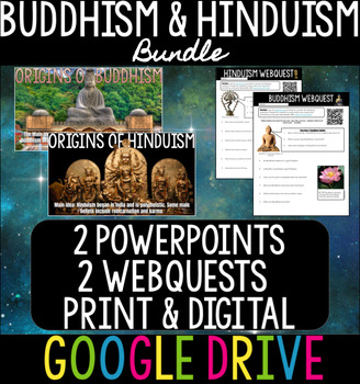 Preview of Buddhism & Hinduism BUNDLE - 2 PowerPoints, 2 WebQuests