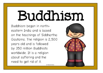 Preview of Buddhism Information Poster Set/Anchor Charts | World Religions Unit