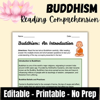 Preview of Buddhism Reading & Questions