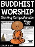 Buddhist Worship Reading Comprehension Worksheet Buddhism 