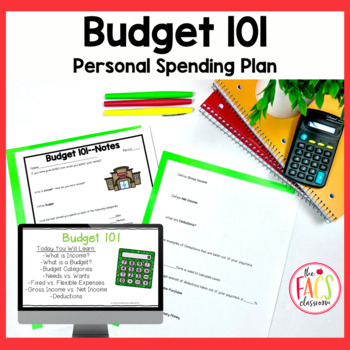 Preview of Financial Literacy Budget Spending and Savings |  Life Skills | Personal Budget