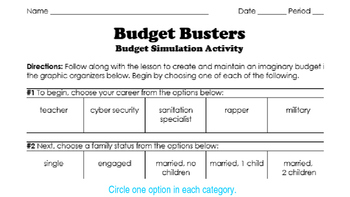 Preview of Budget Busters