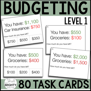 Preview of Budgeting Task Cards, Special Ed, Life Skills