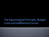 Budget Lines Indifference Curves Equimarginal Principle Ec