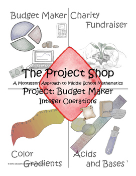 Preview of Budget Maker Project Montessori Middle School Math Integer Operations