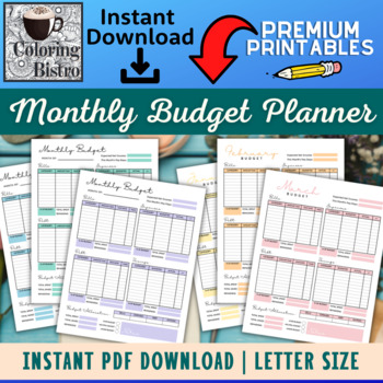 Preview of Budget Planner Printable, Printable Budget Kit, Monthly Budget Planner, Finance