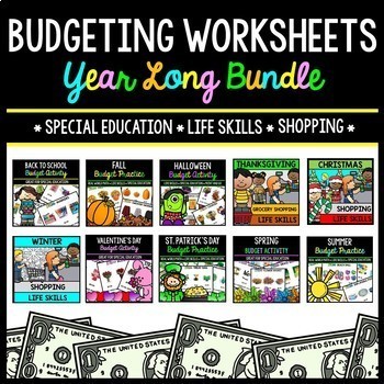 Preview of Budget - Special Education - Shopping - Life Skills - Money - YEAR LONG BUNDLE