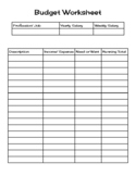 Budget Worksheet