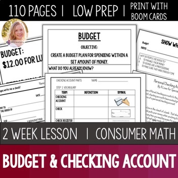 Preview of Budget and Checking Account Lessons Consumer Math Life Skills Special Education
