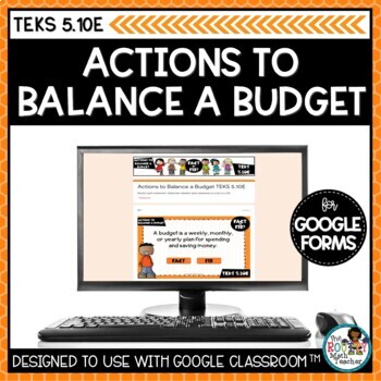 Preview of Budgeting Actions Personal Financial Literacy | Digital Math Task Cards