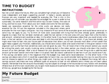 Preview of Budgeting Assignment - Physical