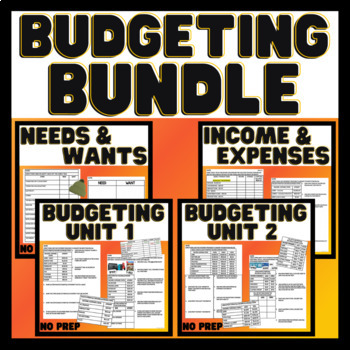 Preview of Budgeting BUNDLE - Needs & Wants - Income & Expense - Life Skills - Budget