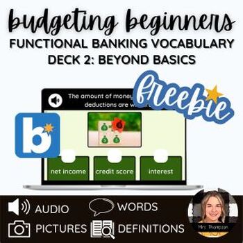 Preview of Budgeting Beginners for SPED - Deck 2 - FREEBIE