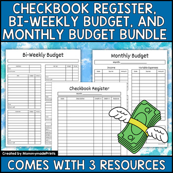 Preview of Budgeting Bundle | Checkbook Register | Bi-weekly Budget | Monthly Budget